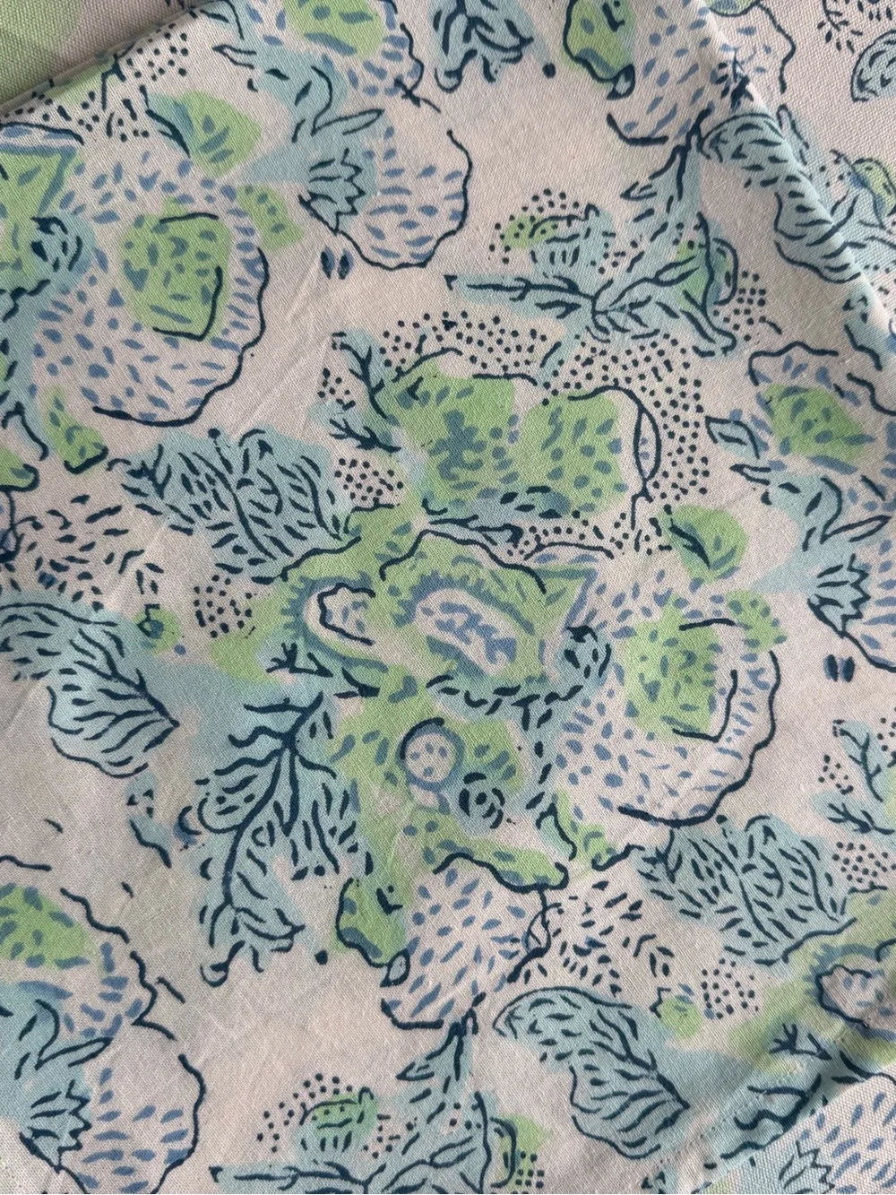 NWT Julia Amory Floral Cotton Placemat and Napkins Set (4 each), Mint and Blue